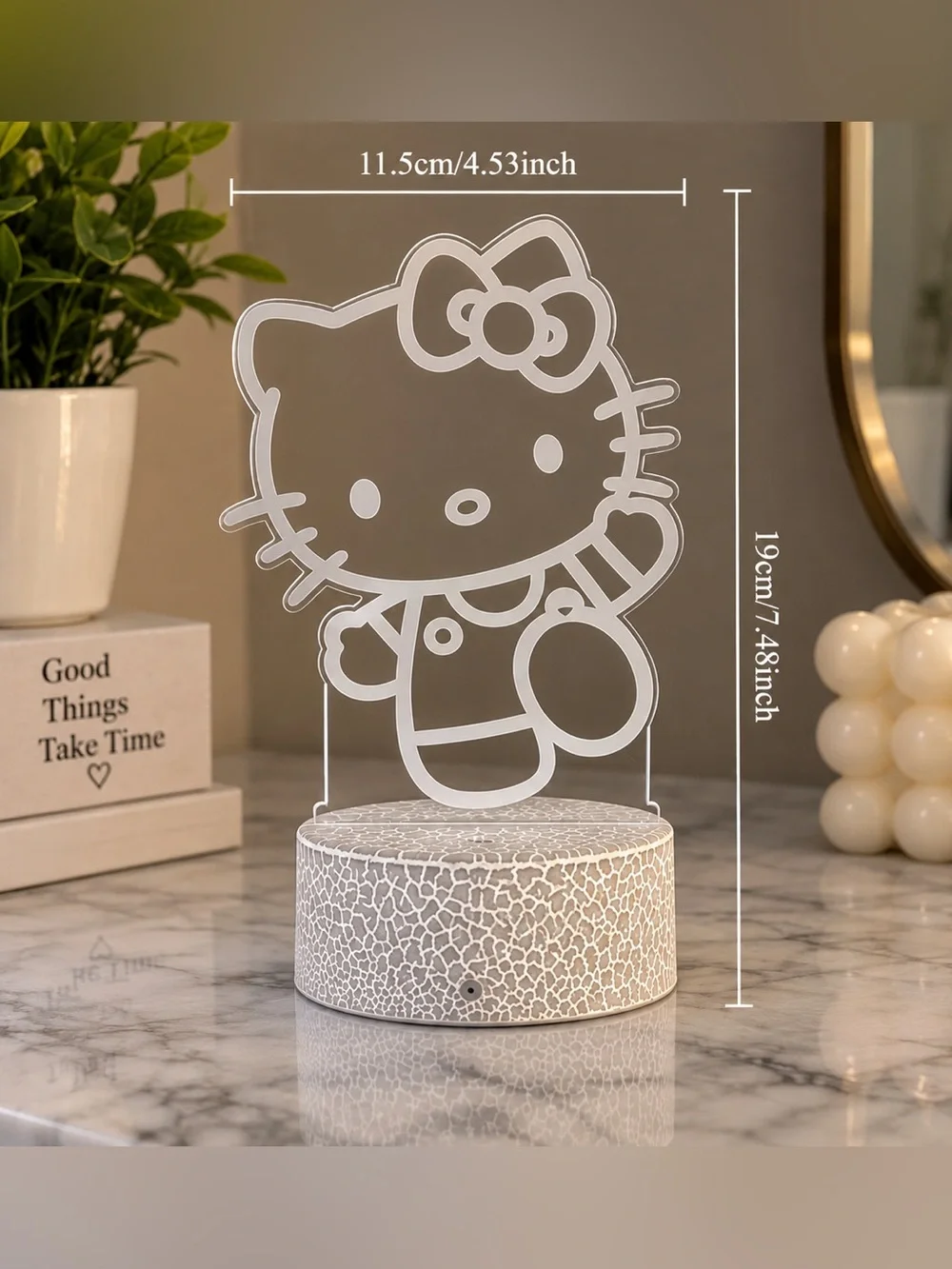 Hello Kitty Style 7-Color Changing LED Night Light – Cute Room Decor